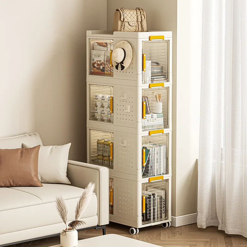 Living Room Cabinet Slim Gap Storage Organizer Multi Layer Narrow Space Dresser Drawer Foldable Snack Organizer Furniture