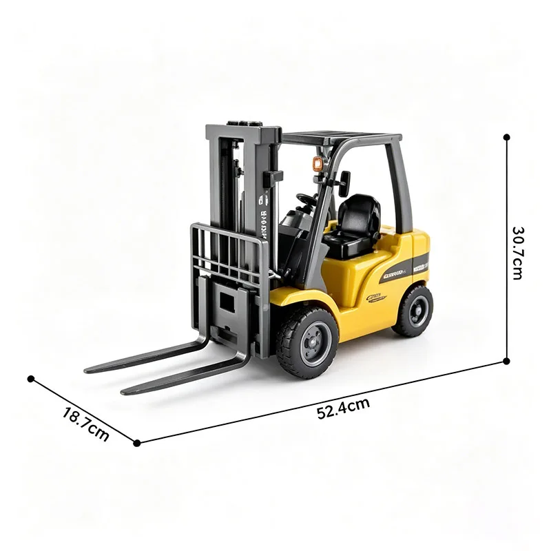 HUINA 1577 1/14 RC Forklift 14-Channel Alloy Electric Lift with Sound and Lighting Effects 2.4G Remote Control Model Toy Gift