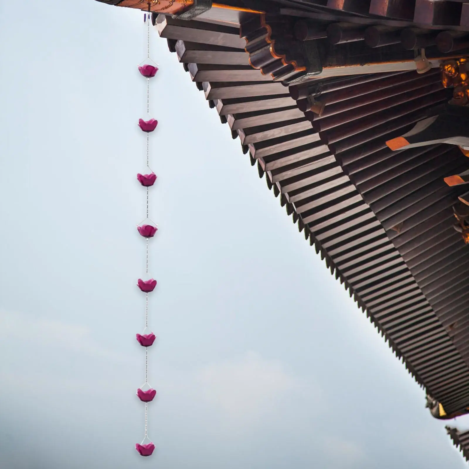 

Наружные желоба, декор дождевой цепи, 34,84 дюйма, декоративный орнамент в форме цветка, легкая