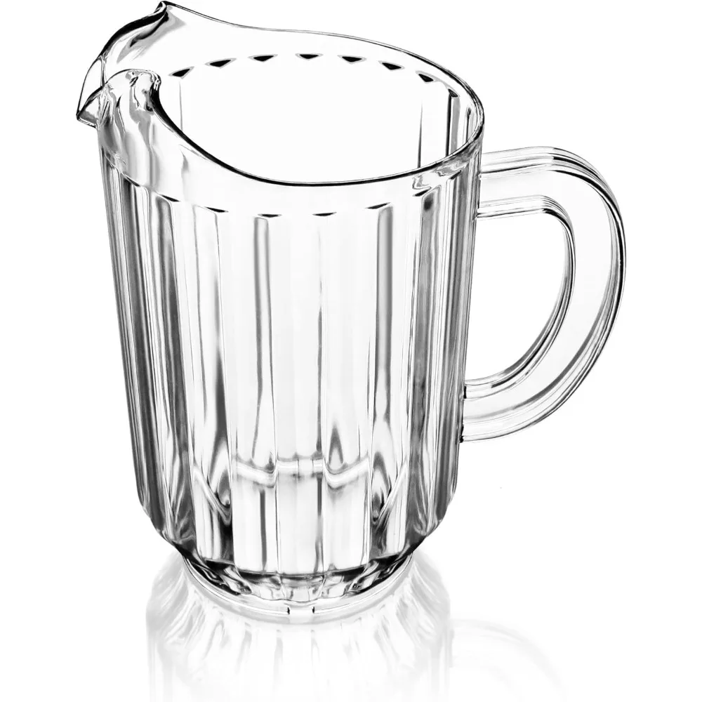 

60 oz Restaurant-Grade Polycarbonate Plastic Water Pitcher Clear BPA-Free Shatterproof Jug for Cold Drinks Juice Iced Tea