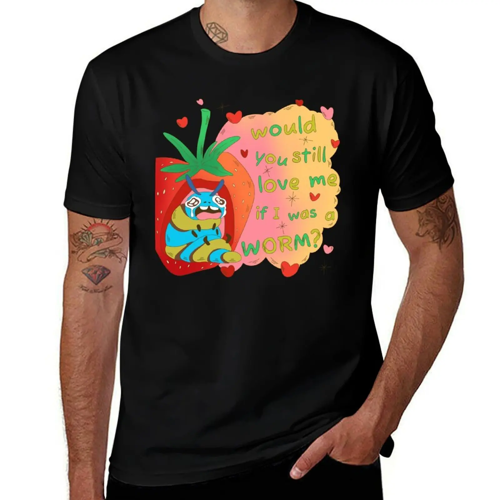 

Would you love me if I was worm T-Shirt oversized graphic tee oversized t shirt aesthetic clothes mens workout shirts