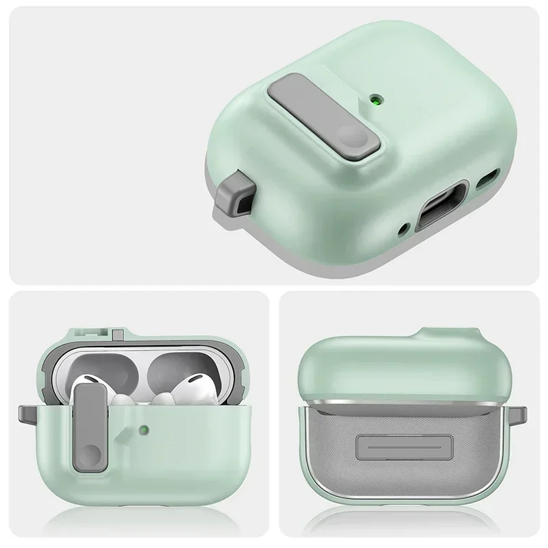 Switch Secure Lock Case automático, compatível com AirPods Pro, 2ª, 1ª geração, capa protetora com Apple AirPods 4, 3, 2