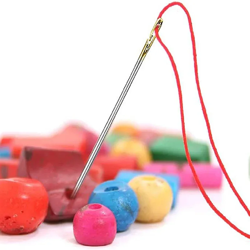 12/24 قطعة إبر الخياطة العمياء الخشب إبرة حالة المسنين الذاتي خيوط إبرة الجانب ثقب الفولاذ المقاوم للصدأ إبرة أدوات خياطة