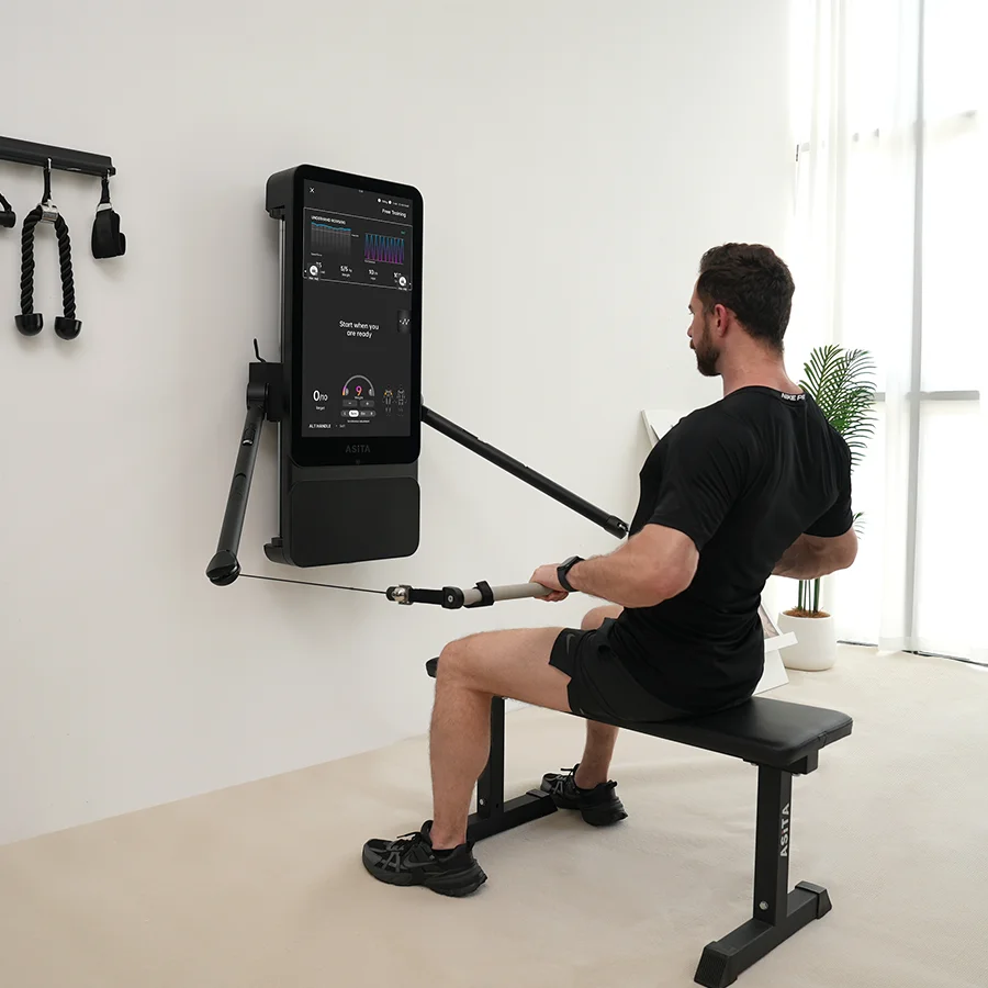Equipamento de fitness multifuncional Tonal montado na parede Smart Home Gym Espelho de treinamento de força de peso digital