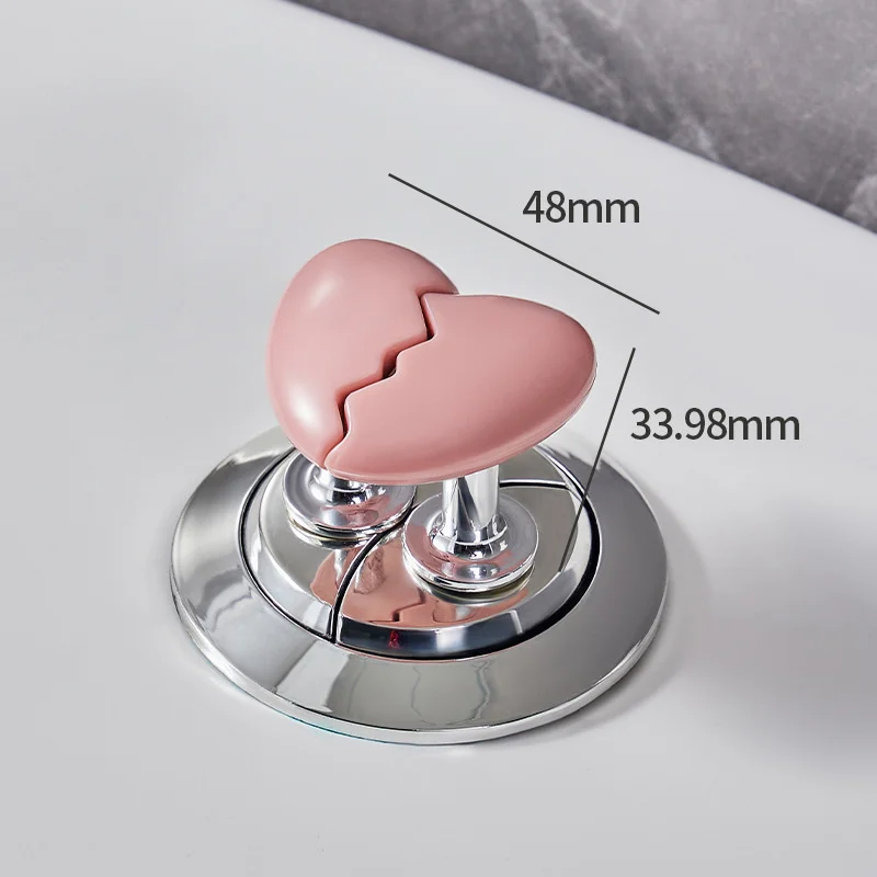 Toilet Press Button Kawaii Handle Heart Shaped Toilet Press for Bathroom Water Tank Buttons Bath Room Decor Accessories