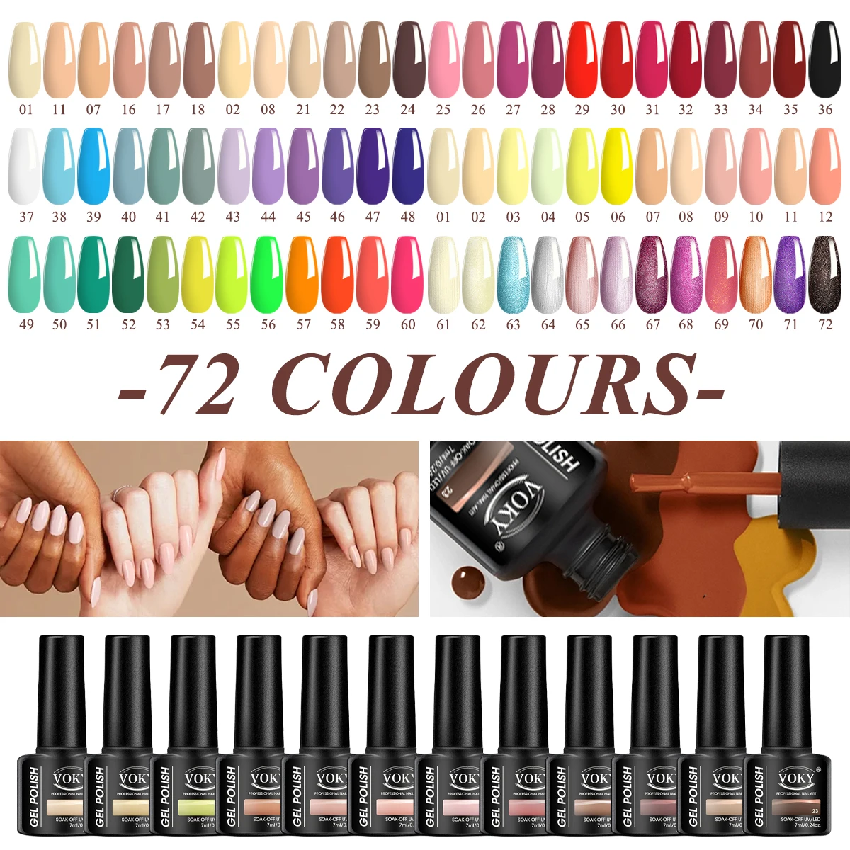 

12pcs Gel Nail Polish Set -0.240z Each, Vibrant Colors, SmoothApplication, UV/LED Soak Off, Alcohol-Free, Perfect for Dly Manicu