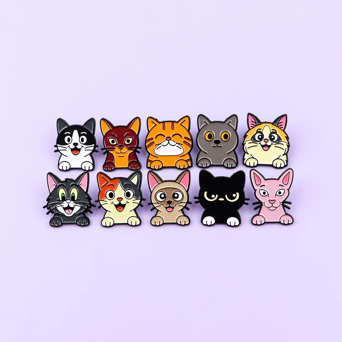 مزيج 10 قطعة/المجموعة الحيوانات الأليفة القط المينا دبابيس معدنية محبوب بروش ظهره قبعة حقيبة طوق شارات الرجال النساء مجوهرات الأزياء جمع هدية