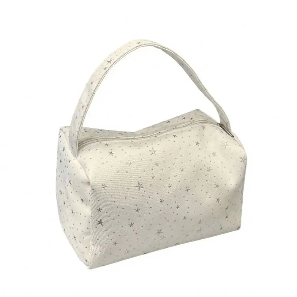 Portable Shining Star Patterns Makeup Bag Large Capacity Handheld Storage Bag Cosmetics Pouch Home Travel