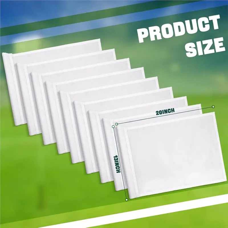 A51Q-9 Pcs Golf Flags Golf Pin Flag Blank Pin Flags For Yard Indoor Outdoor Backyard Garden