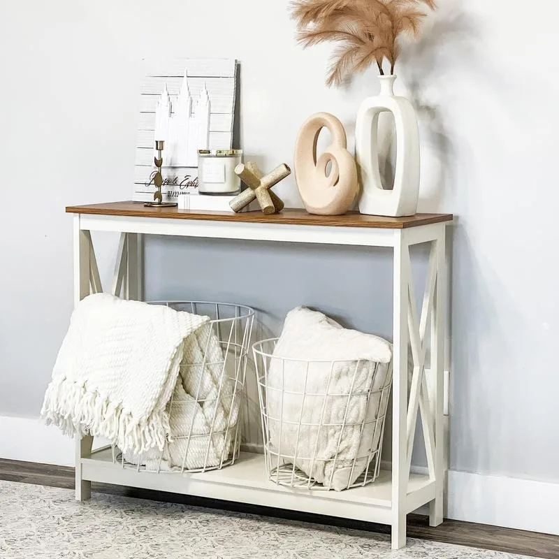 PHI VILLA End Table Living Room - Side /coffee / Console Tables for Small Spaces Farmhouse Bedside