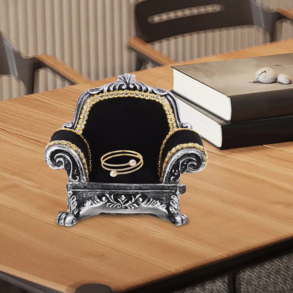 

2Pcs Sofa Jewelry Box Ring Display Stand Organizer Chic Countertop Adornment Smooth Edges Stable Flat Bottom Small Lightweight