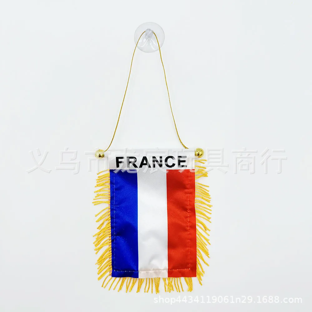 

Wholesale 12pcs France Car Window flag 8*12cm Polyester double side printed France Hanging pennant Flags french Mini flag
