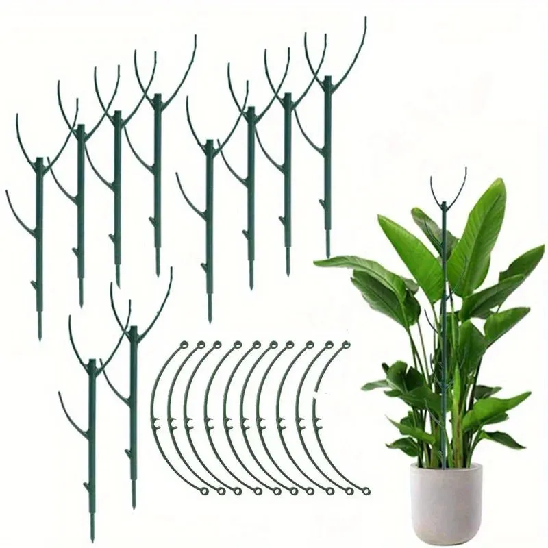 10 PCS Stackable Plant Supports, Supports Structural Plants, Tall Potted Plants, Ideal for Climbing Plants, Suitable