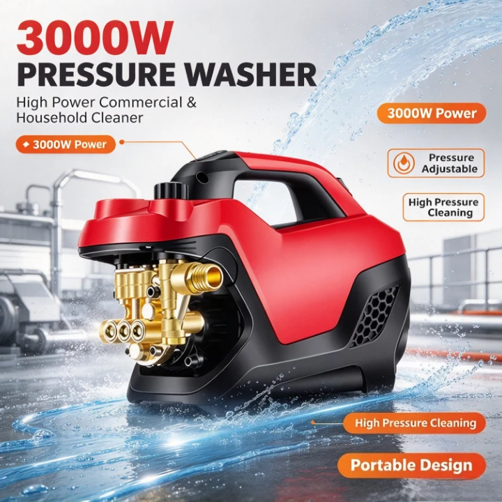 3000W Pressure Washer High Power Voltage Adjustable Household Commercial High Pressure Car Washing Machine Car Wash Pump