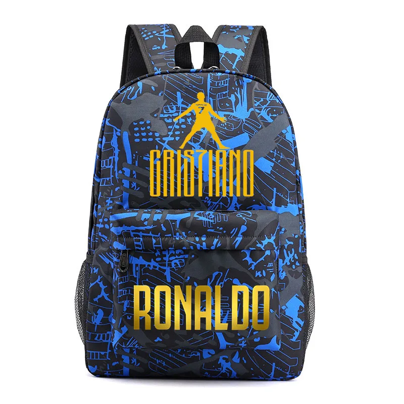 Cartable Ronaldo imprimé pour étudiant, étoile de football, campus SR, sac pour jeunes enfants, sac de voyage extérieur