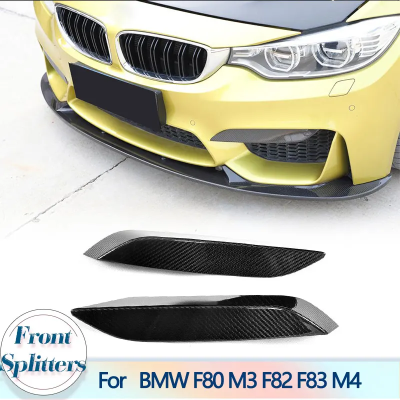 

przedniego zderzaka samochodowego do BMW F80 M3 F82 F83 M4 Sedan Coupe 2014-2018 Prepreg Dry Carbon Front Splitter Fins Body Kits