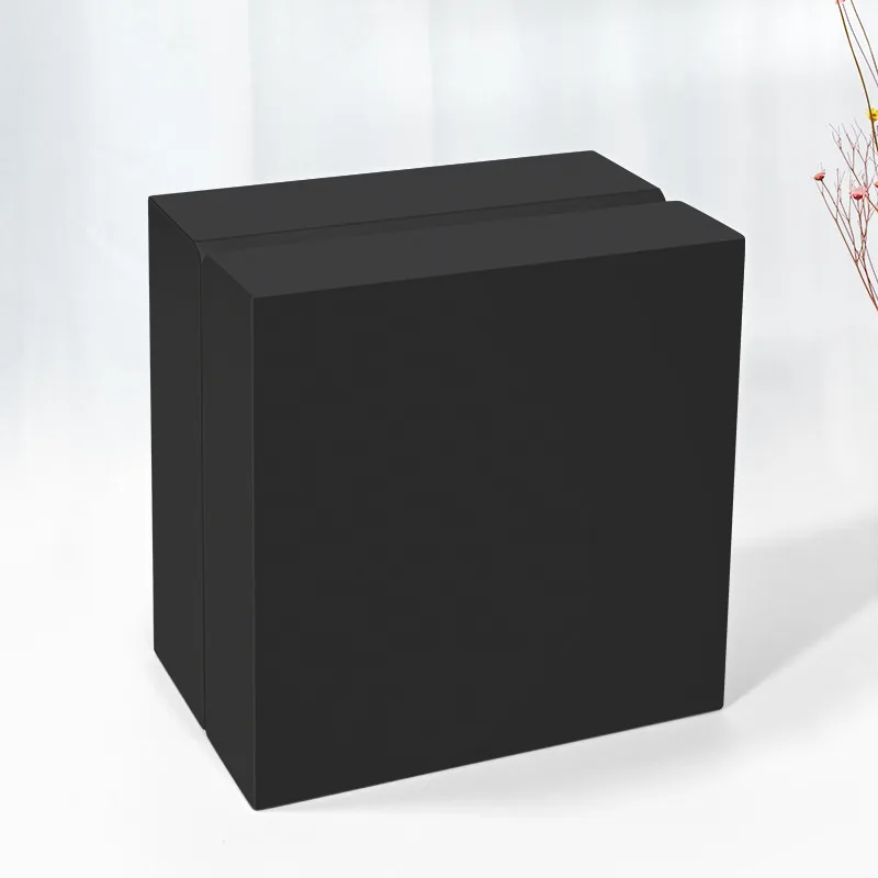 High-end Black pu watch box High-end jewelry box storage box lychee pattern clamshell watch box gift box jewelry packaging