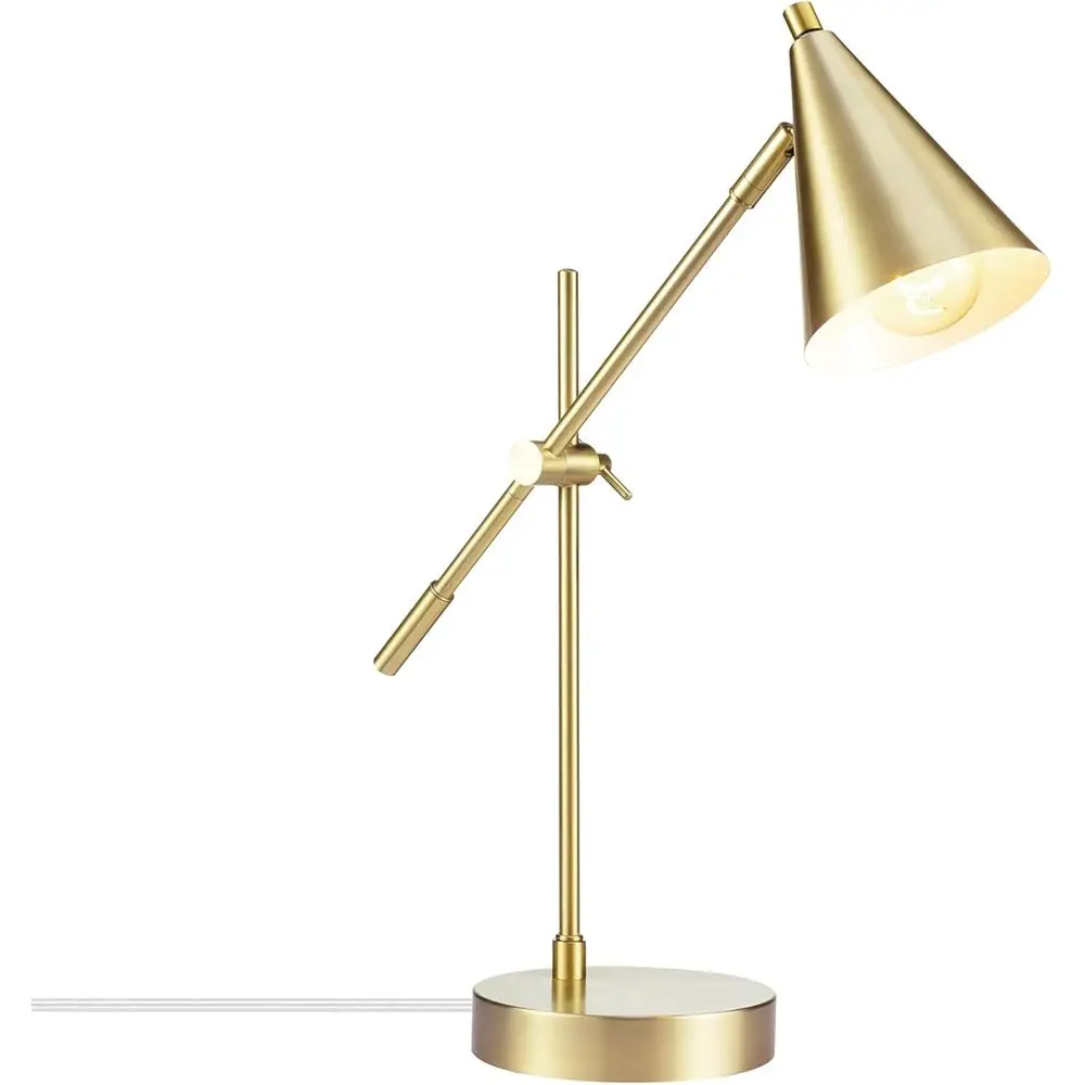 

18 Adjustable Desk Lamp, Matte Brass Finish, Balance Arm, Rotary Shade Switch, E26 Base 50W Bulb, Suitable for Living Room, Bedr