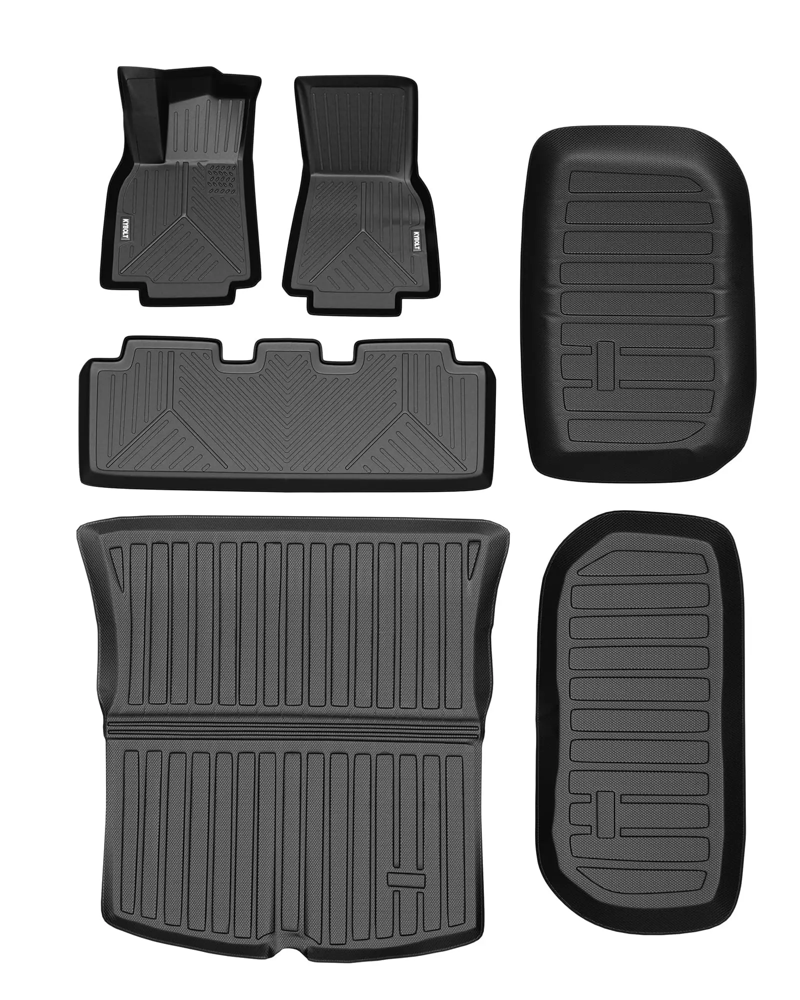 

6-Piece 3D Car Floor Mats Set, All-Weather TPE Floor Liners & Trunk Mat, Fit for 2020-2024 Tesla Model Y
