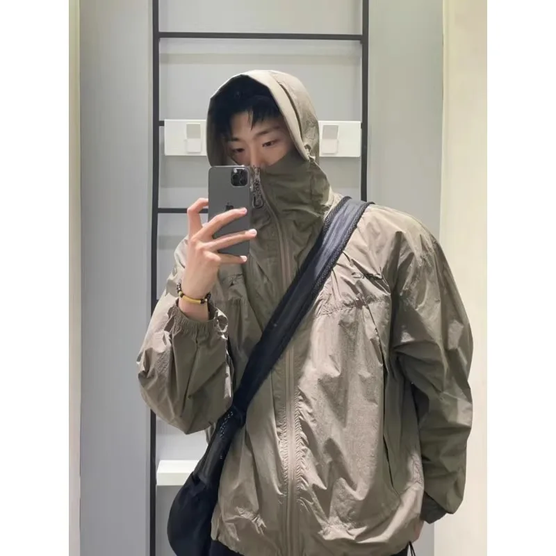 Mens Summer Ultra-thin Sun Protection Jacket Quick-dry Outdoor Cycling Windbreaker Hooded Coat