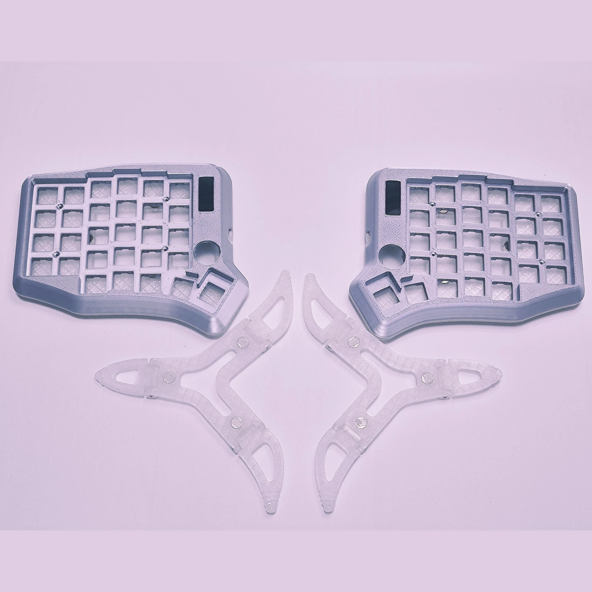 Silakka54 Split Mechanical Keyboard Ergonomic Wired Keyboard Adjustable Angle Stand QMK VIAL Custom Programmable Keyboard view 3