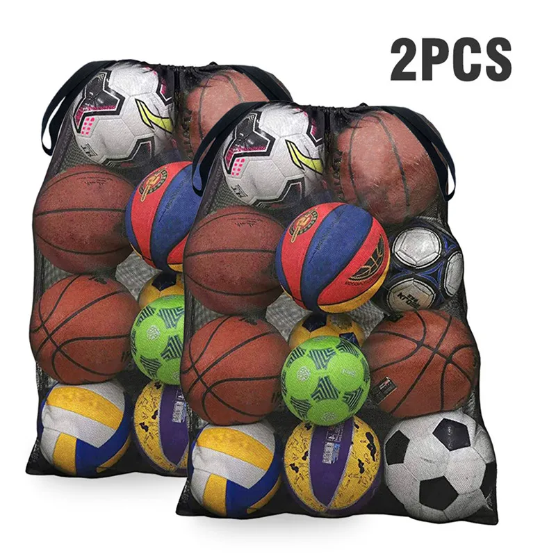 

Large Mesh Sports Bags Pack Storing Clothes Bags Drawstring Bag For Storing Basketball Volleyball Baseball Swimming Equipment