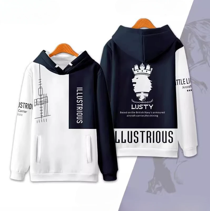 Hot Game Azur Lane ILLUSTRIOUS Cosplay Hoodie Women Men Harajuku Sweatshirt Streetwear Hip Hop Pullover Hooded Jacket Outerwear