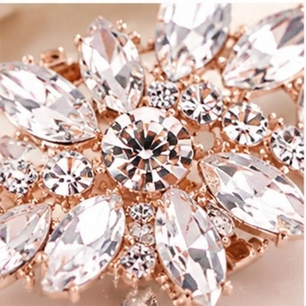 Crystal Rhinestone Flower Shoe Buckle for Women Detachable Elegant Shoe Embellishments Clip on Heels Wedding Bridal Party Shoes