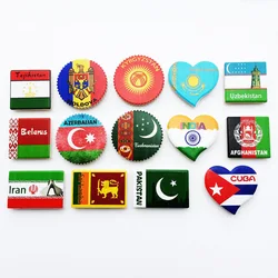Asian Countries National Flags Fridge Stickers Creative Iran Afghanistan India Flags Fridge Magnets Cute Home Decoration