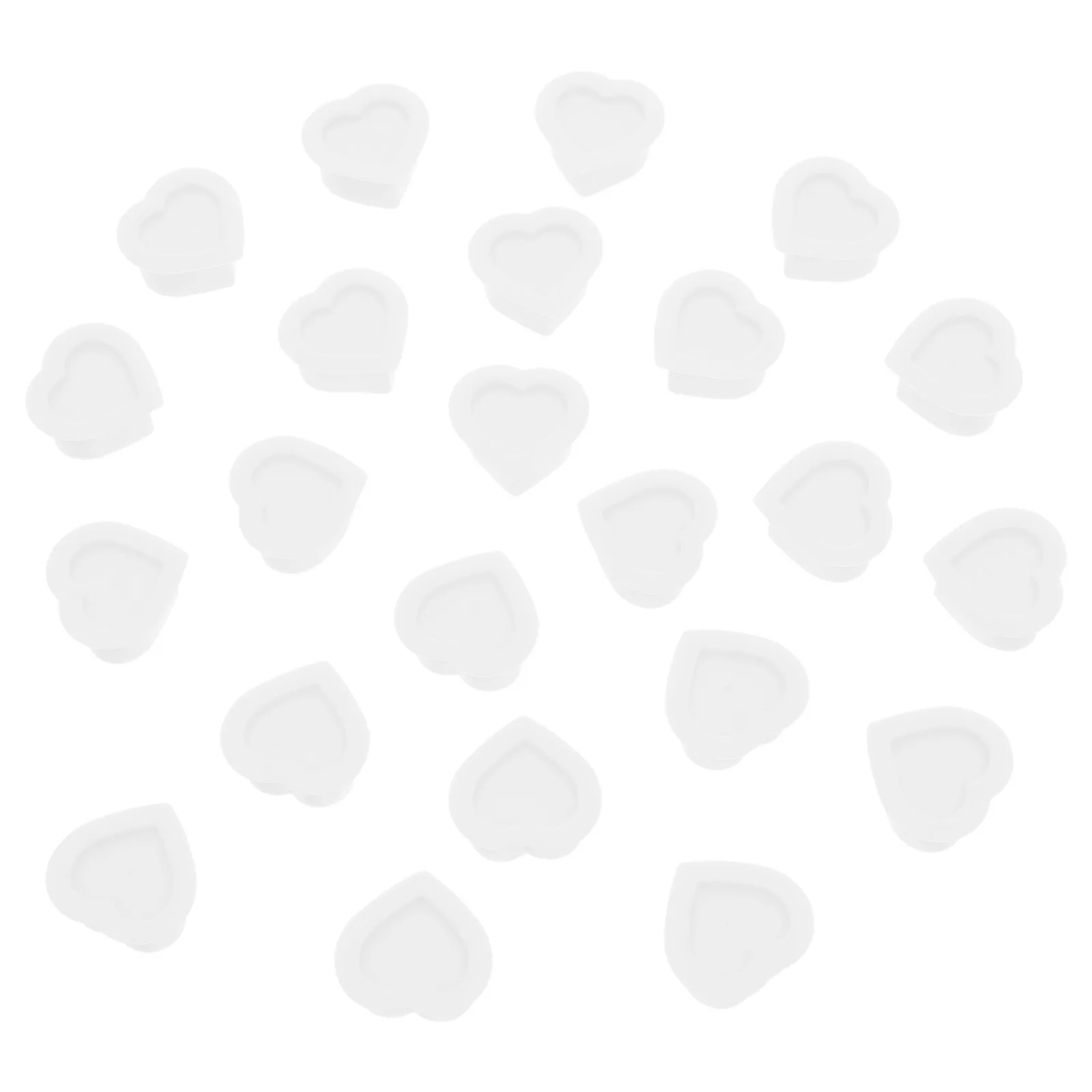 

100Pcs Heart Shaped Tattoo Pigment Cups Silicone Ink Caps with Stable Base Soft Flexible Storage for Tattooing Supplies