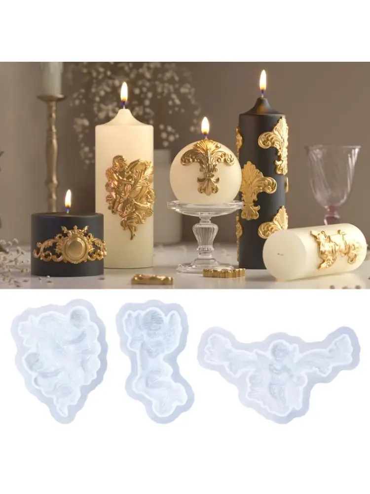A52E Reusable Silicone Crafting Mold with Detailed Angel Relief Detailing and Smooth Demolding Surfaces for Crafting
