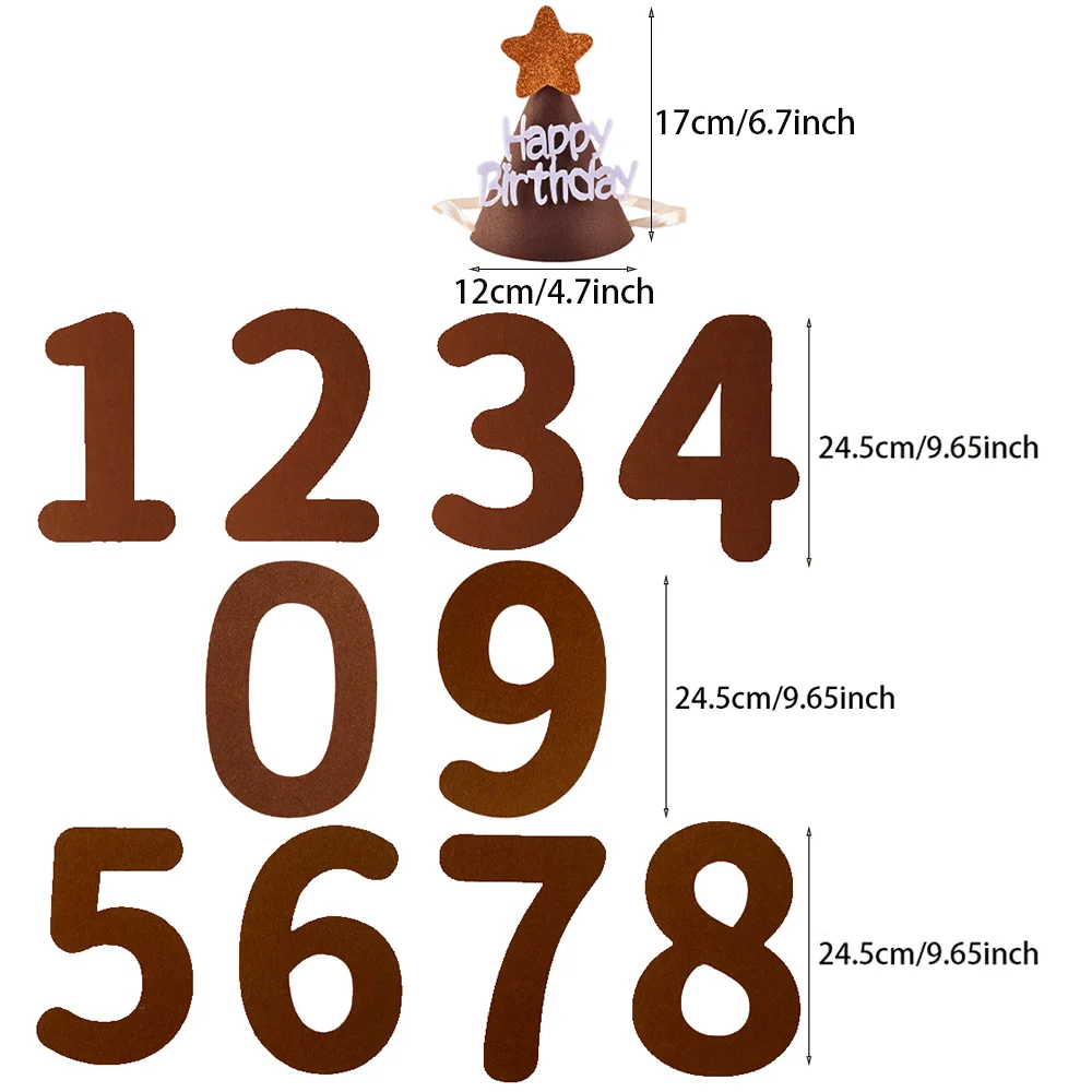 Retro Numbers 0-9 Happy Birthday Cake Wall Sticker Cream Color Balloons Suitable Adult Kids Baby First Birthday Party Decoration