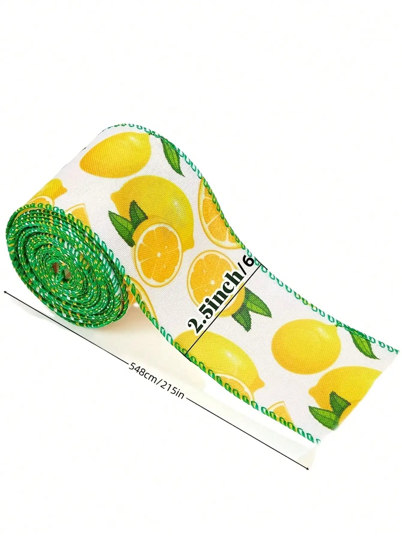 Summer Fruit Lemon Ribbon Summer Festival Theme Decoration Imitation Linen Webbing 1 roll