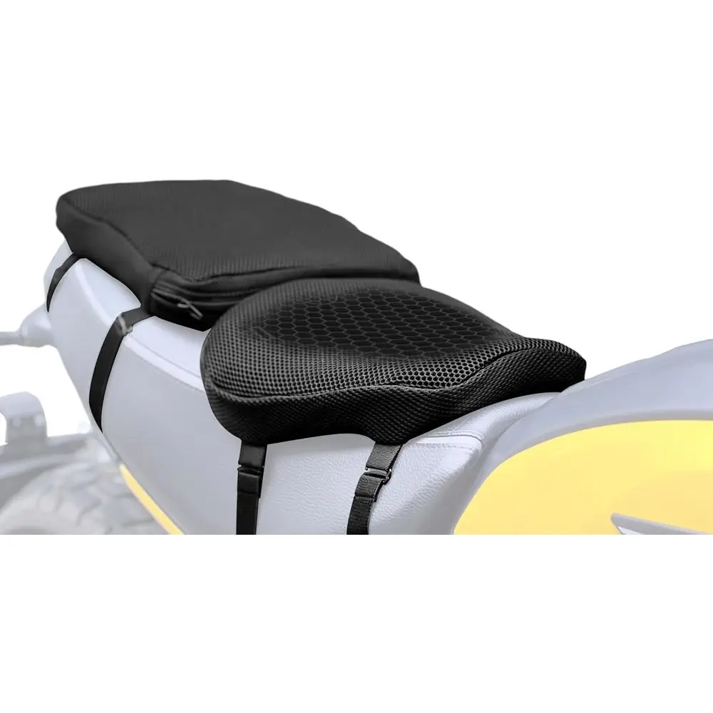 

Motorcycle Gel Seat Cushion Front and Rear Combo Kit - Sot Rubber Material, Cool and Breathable Travel Seat Cushion, Honeycomb S