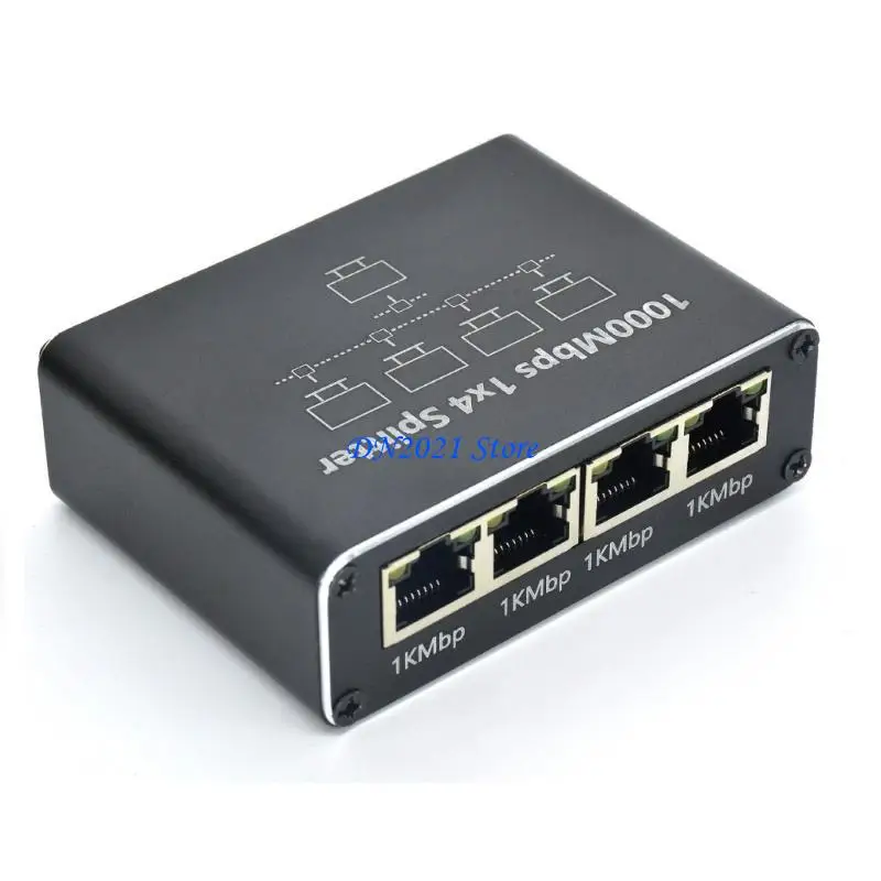 

F3KE Gigabit Ethernet Splitter 1 in 2 3 4 Out RJ45 Port,1000Mbps Fast Speed Stable Networking Splitter for Home and Office