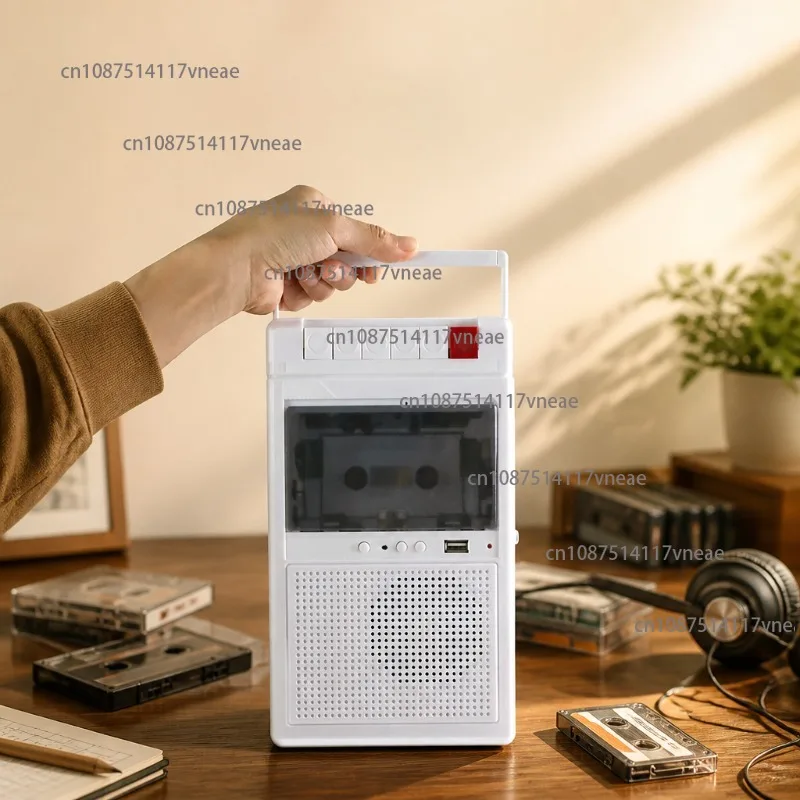 Portable Cassette Recorder Nostalgic Retro Portable Tape Player Walkie-Talkie Player Recorder and Playback All-In-One
