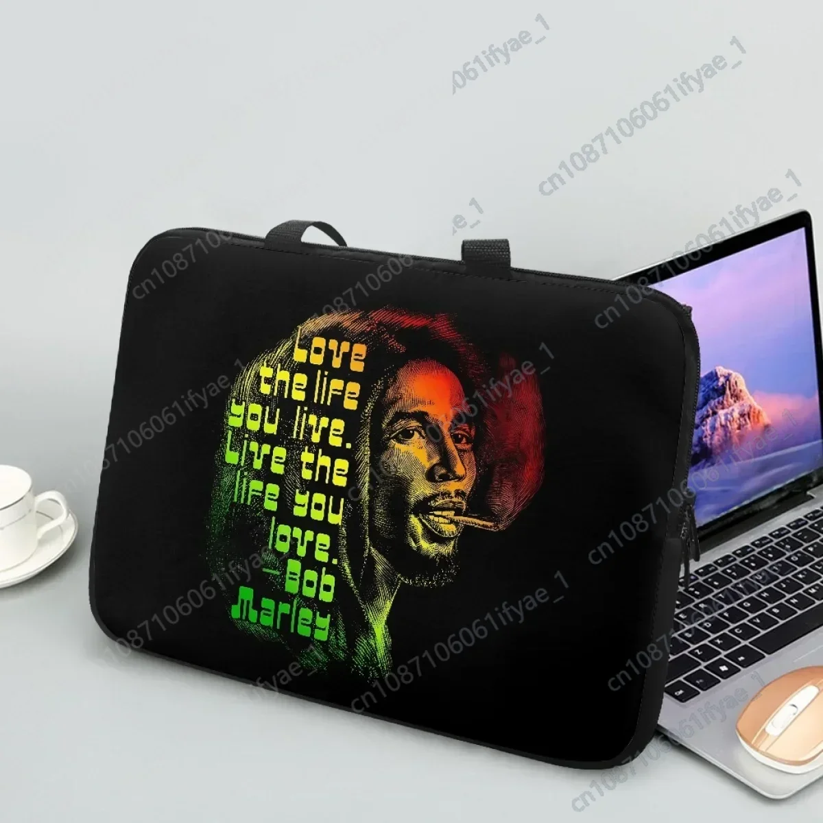 

Bob Marley Laptop Bag Gradient Luxury Designer Handbags Jamaican Rock Singer Notebook Protective Cover Tablet Bag Cумка женская