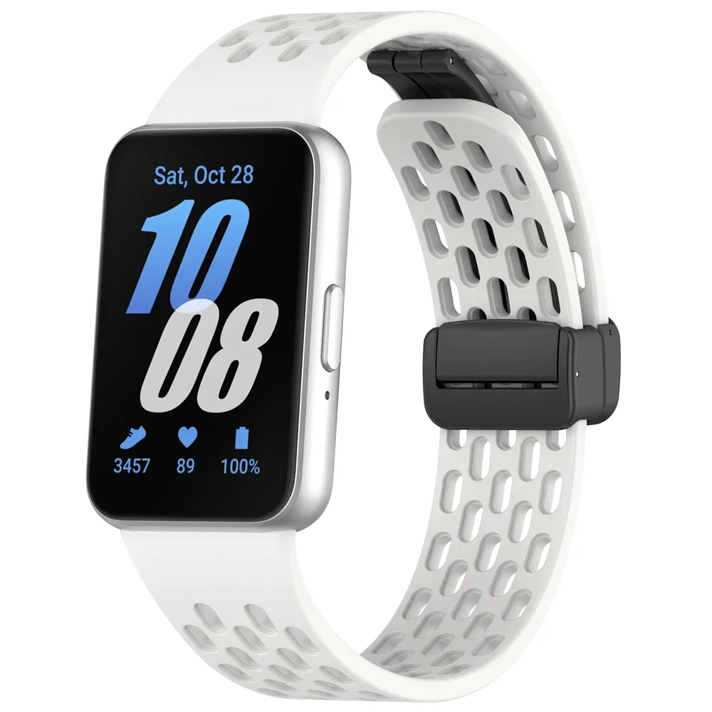 Magnetisches Sport-Silikonband mit D-Schnalle für Samsung Galaxy Fit 3 Fit3 SM-R390, Ersatzarmband, Armband, Zubehör – Detail 11