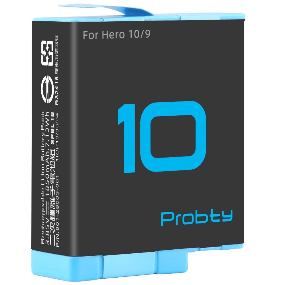 Original Probty for GoPro Hero 10 Hero 8 Hero 5 6 7 Black Batteries or Triple Charger fit GoPro Hero5 Black Battery Accessorie