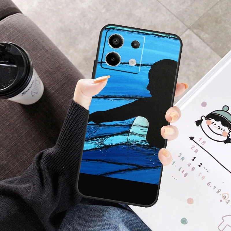 Surfen Art Surf Girl Cover Voor Xiaomi Redmi Note 14 Pro 9 10 11 12 13 Pro 11S 12S Case Voor Redmi 14C 12C 10C 13C
