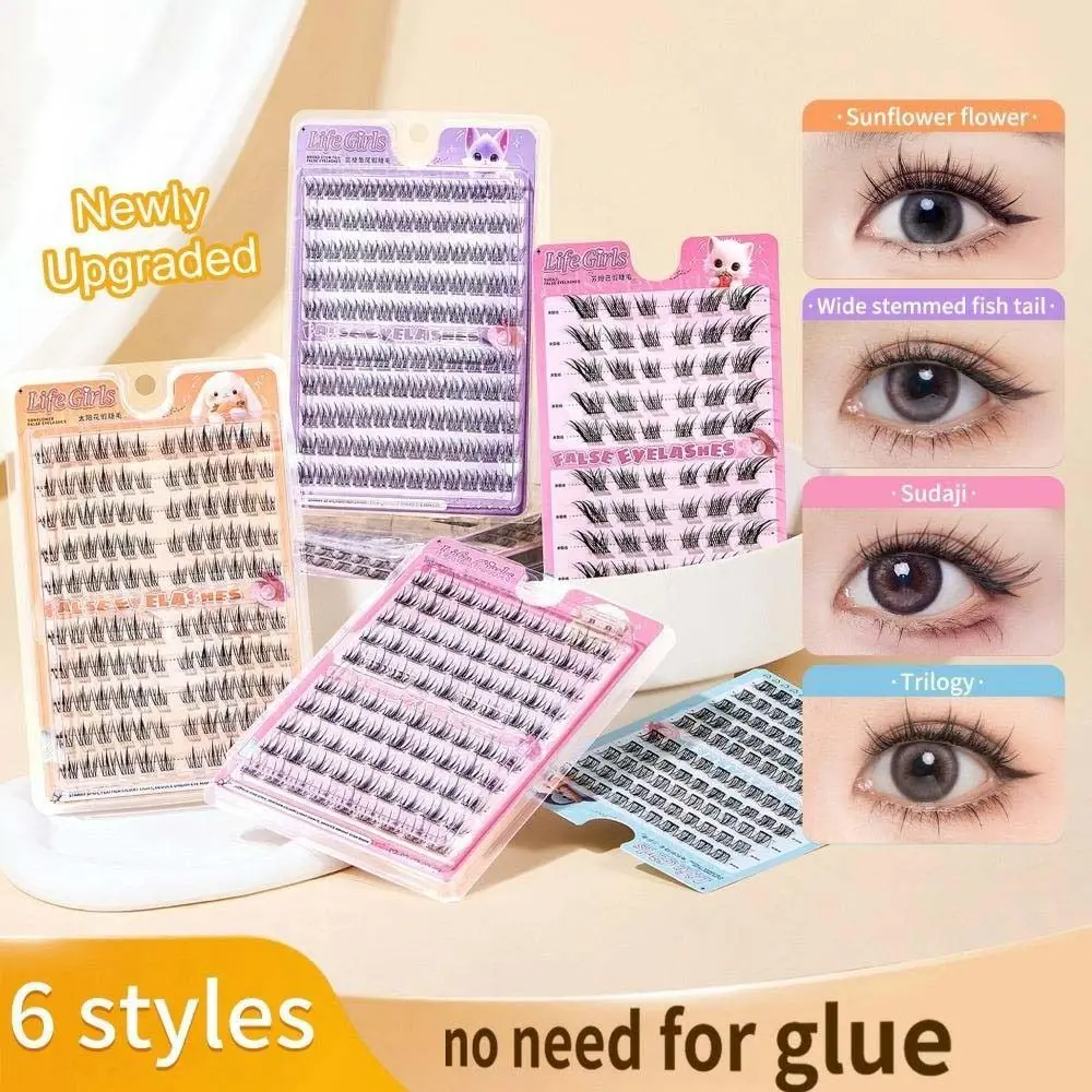 Segmented Individual Eyelashes Large Capacity Sunflower Camellia L Curl False Eyelashes Oblique Winged Long Lasting