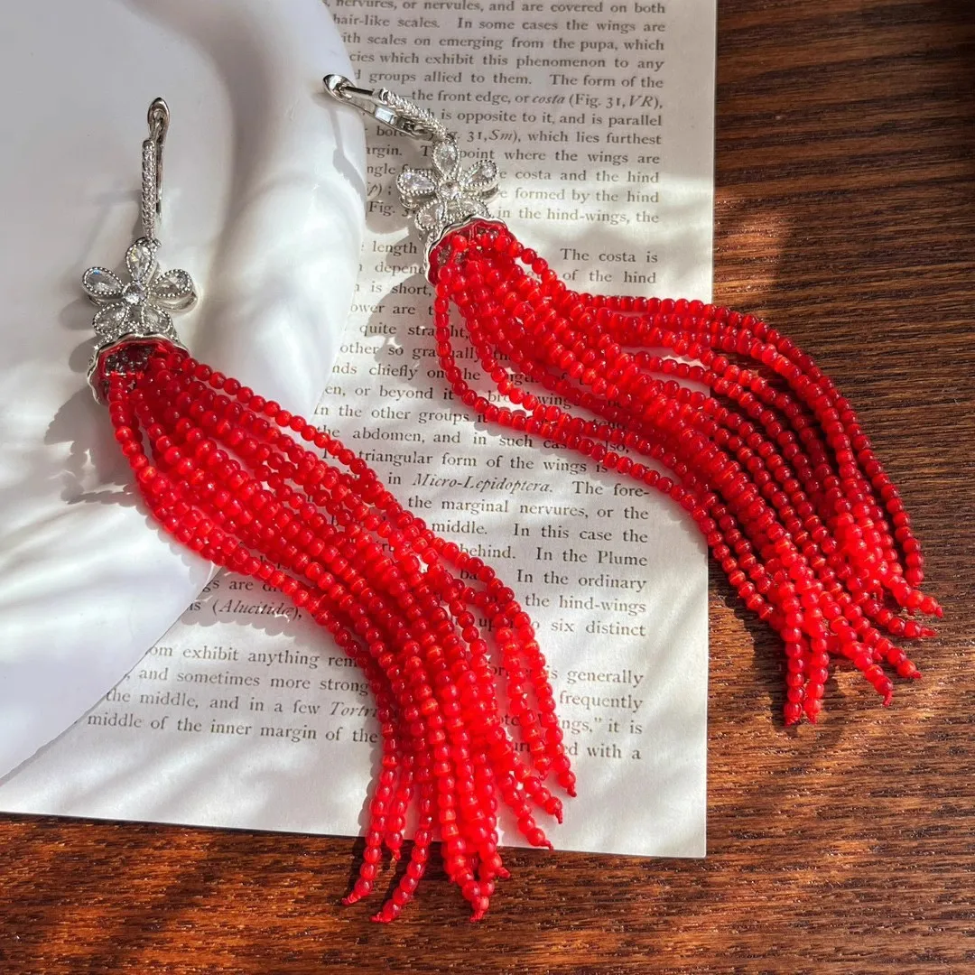 one pair green red white blue cat eye stone shellround   tassle hook earrings  wholesale beads FPPJ