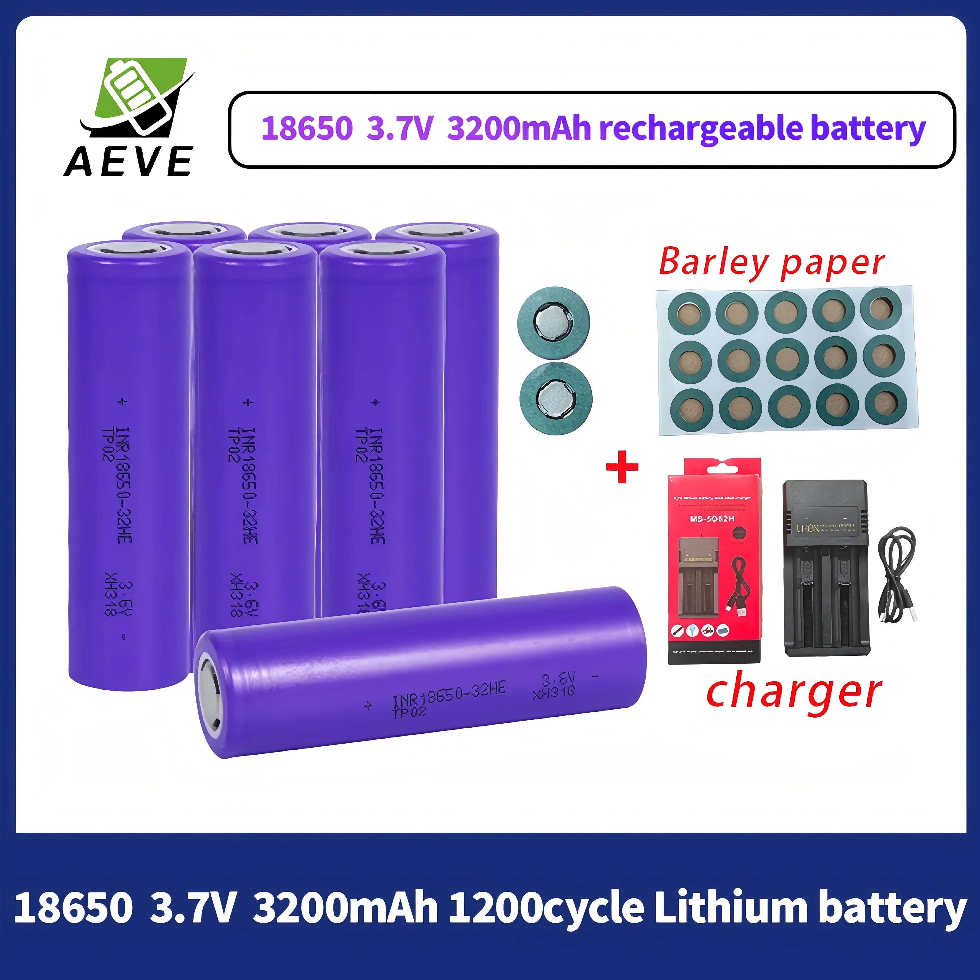 

18650 Battery Rechargeable Battery 3.7V 18650 3200mAh Capacity Li-ion Rechargeable Battery For Flashlight Torch Battery+Charger