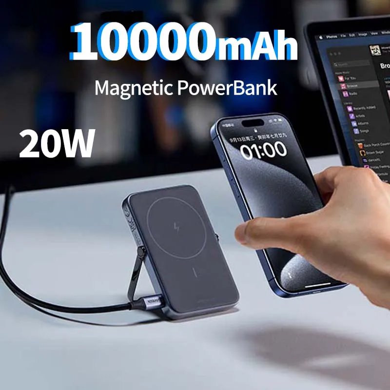 

UGREEN 20W Magnetic power bank 10000mAh high-capacity Wireless PowerBank for iPhone16 15 Samsung XIAOMI Outdoors Portable Batte