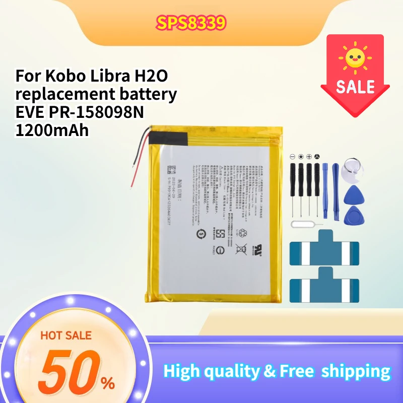 For Kobo Libra H2O replacement battery EVE PR-158098N 1200mAh SPS8339
