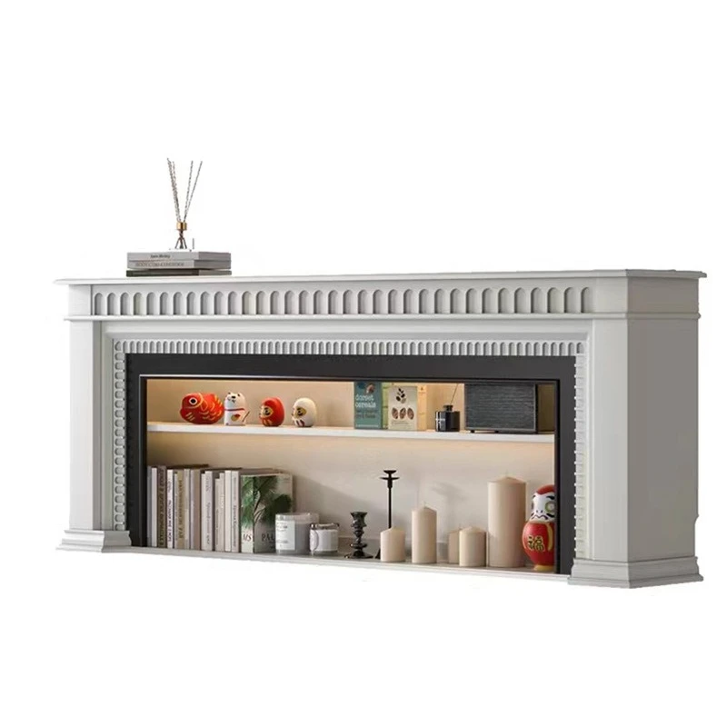 

White TV Cabinet Cream Wind Entrance Cabinet Small Unit Shelf Decorative TV Cabinet