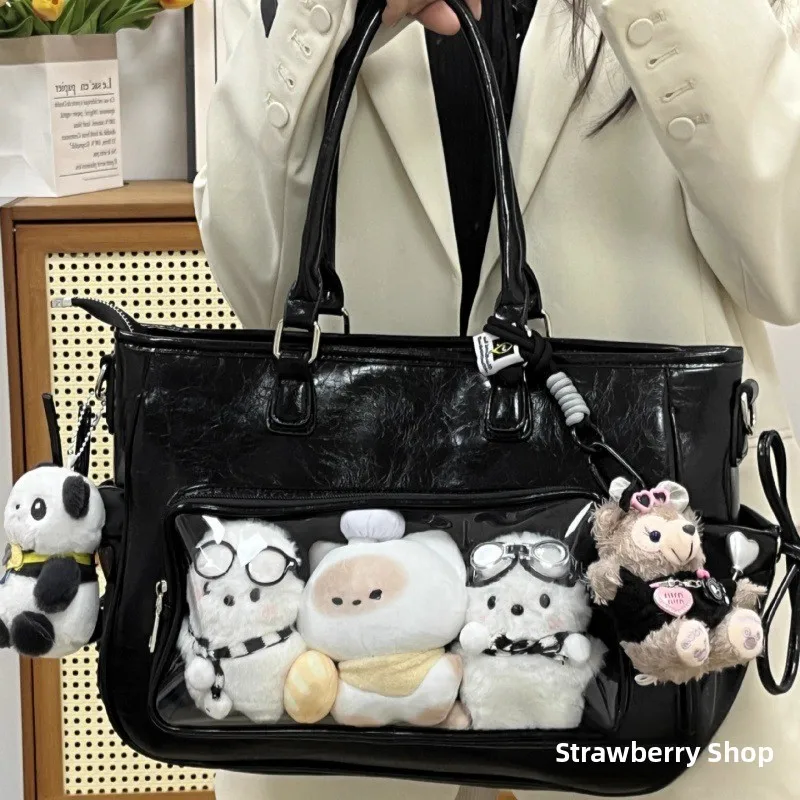 Large Capacity Concert Support Handbag Shoulder Bag Light Board Cute Double Shoulder Bag Hidden Grid Pain Package Female Bag