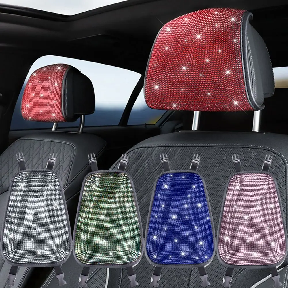 

Easy Installation Bling Car Seat Headrest Cover Decoration Universal Fit Rhinestone Car Headrest Pad Anti-Scratch Non-slip