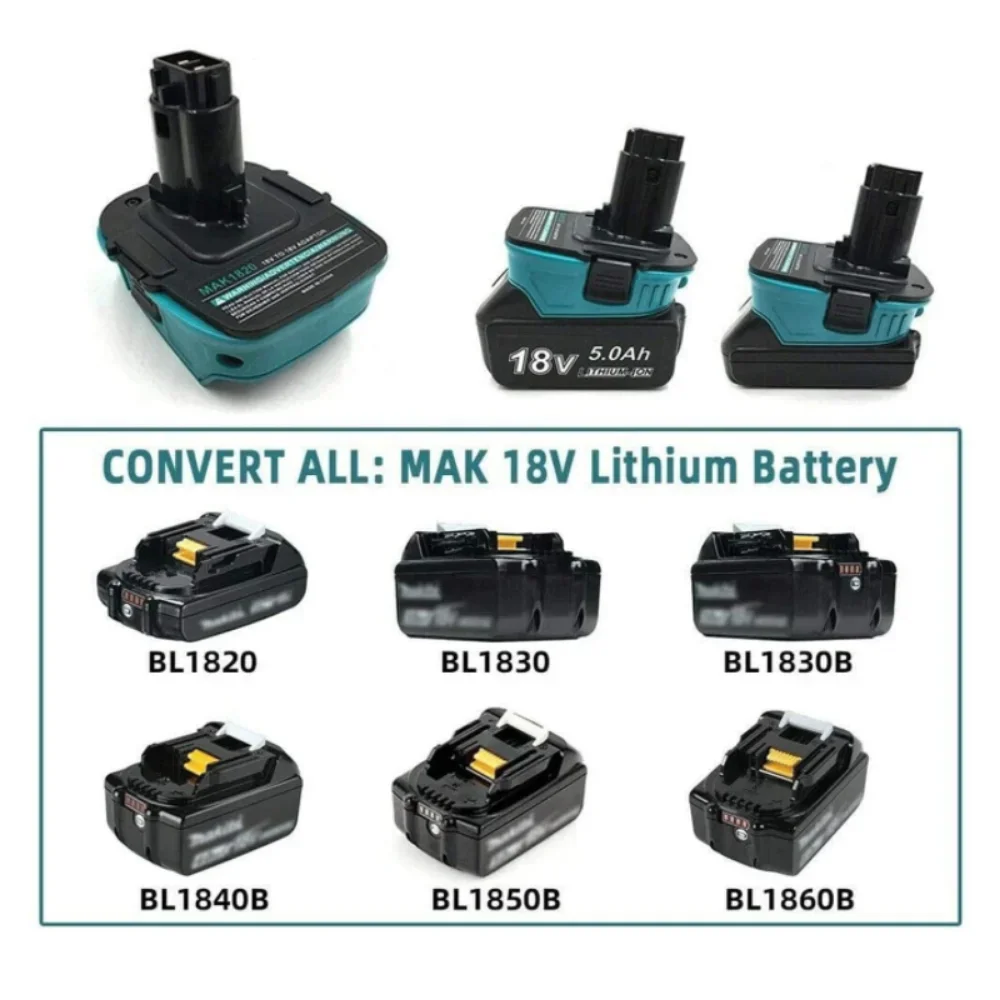 Imagem -04 - Adaptador de Bateria para Makita Dca1820 18v Compatível com Makita Lithium Battery Convert Tool para Dewalt Dca1820 Dc9180 Dc9096