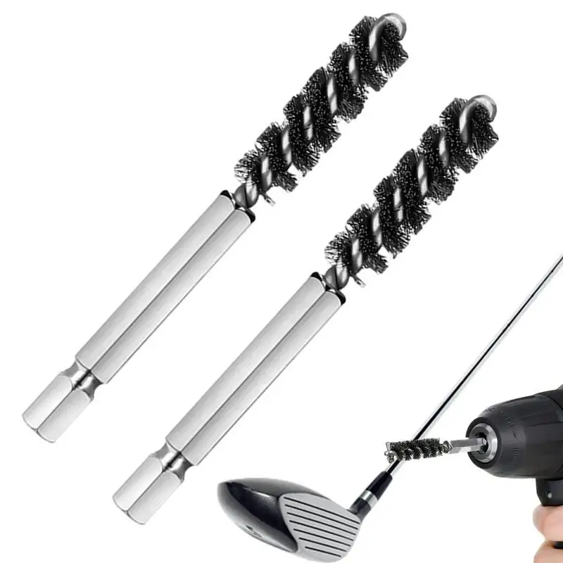 Golf Clubs Head Hosel Brush Electric Drill Wire Brush Hexagonal Rod Golf Iron Head Rust Remover Brush Golf Club Cleaning Polish